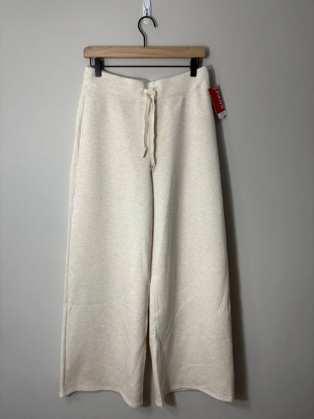 NEW Spanx Air Essentials Wide-Leg Pants Pull-On Oatmeal Heather Loungewear Large